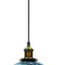 Pendant Light Shade Industrial Hanging Lights Fixtures Ceiling Outdoor Pendant Lighting for Kitchen Island Dining Room Unique Lamp in Kitchen Farmhouse Bedroom (Blue, 7.8 Inches)