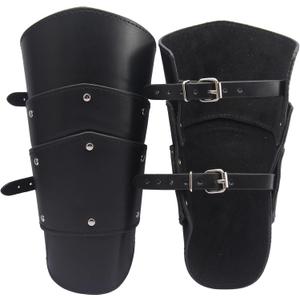 Leather Gauntlet Wristband Wrist Armor Leather Bracers Medieval Vambrace Archery Bracers Viking Guards for Men Women 2PCS