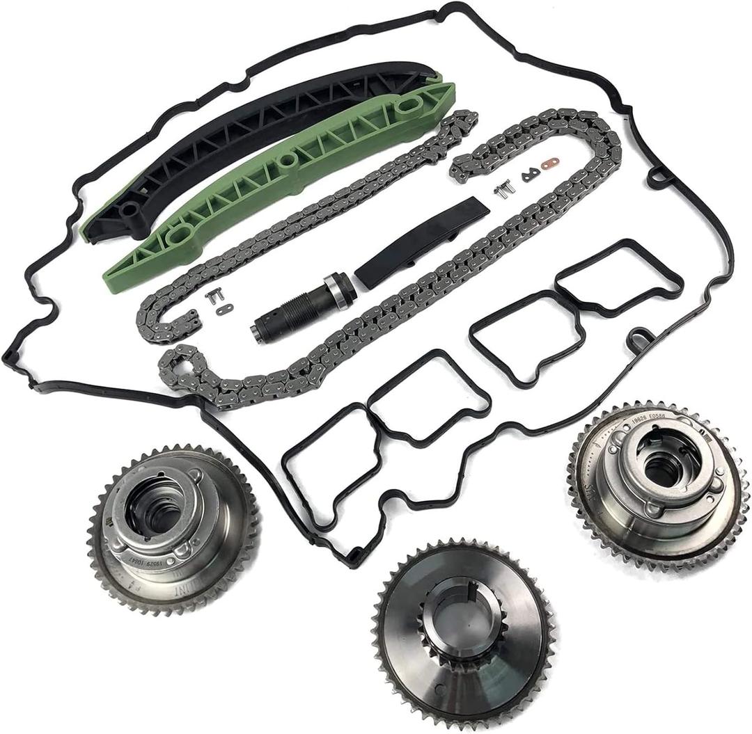 Timing Chain Kit & Camshaft Adjuster & Camshaft Timing Gear Replacement# 2710503347 2710501400 2710501500 Fit 2012-2014 Mercedes Benz CLK200 E200 C200 C230 C250