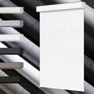 Blindify 100% Blackout Roller Shades, Free-Stop Cordless Roller Blinds for Windows, Thermal Insulated Linen Fabric Window Shades UV Protection for Home, Door, White, 31" W x 72" H