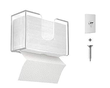 IEEK Paper Towel Dispenser Wall Mount Acrylic Paper Towel Holder for Bathroom Office and Kitchen,Hand Towel Dispenser Fits Multi-Fold Paper Towel,C-Fold, Zfold,Tri fold Paper Towels,Clear