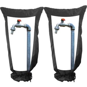 Gardzen 2 Pack XXL Outdoor Faucet Cover for Winter Freeze Protection, Pipe Covers for Winter, Long Faucet Socks 15" W x 28" H