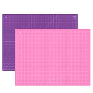 Headley Tools Thickened 36 x 48 Inch Self Healing Sewing Cutting Mat, A0 Rotary Cutting Sewing Mat for Crafts, Double Sided 5-Ply Table Cutting Board for Fabric Quilting Leather Hobby, Pink/Purple