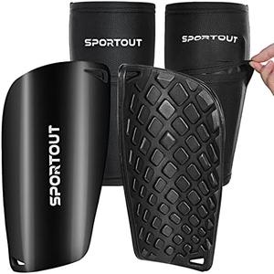 Sportout Soccer Shin Guards - Shin Guards Soccer Kids Youth Adult Protective Shin Pads with Sleeves and Insert Pocket for Boys Girls for Age 4-6, 6-8, 8-10,10-12,12-14,14-Adult, M