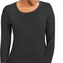 Healing Hands Mackenzie Women's Underscrub, Long Sleeve Tee with Thumbholes, Modern Fit Undershirt- 5051 (Black, XXXL)