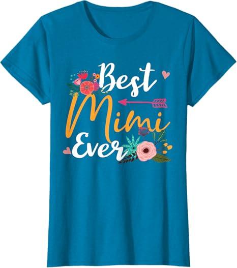 Best Mimi Ever Flower Wreath Tribal Arrows Gift Women Shirt T-Shirt, Size: Large