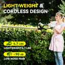 24 Inch Cordless Hedge Trimmer with Battery, 20V Electric Hedge Trimmer
