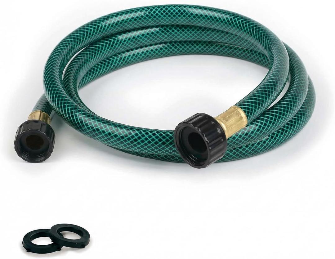 Flexible Garden Hose for Tight Spaces: 5FT Female to Female Short Water Hose for Outdoor Faucet Y Splitter with 2 Rubber Washers - Lead-Free and Lightweight