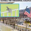 NO Drilling FlagPole Bracket For Horizontal or Vertical Railing | Aluminum Flag Pole Holder For Square or Round Railing, Wall - Two Installation Methods - Rust Free Bracket, for 1" Diameter flagpole