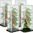 4 Pcs Garden Bird Netting for Square Plant Cage, 59" x 18" x 18" Tomato Cage Garden Net Cover with Zipper, Tomato Trellis Insect Bird Barrier Protection Mesh for Vertical Climbing Plants Vegetables