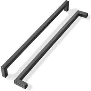 khtumeware 10 Pack 12-1/2 inch Center to Center Solid Black Cabinet Pulls Square Bar Drawer Handles Cabinet Handles Matte Black Drawer Pulls Kitchen Cabinet Hardware