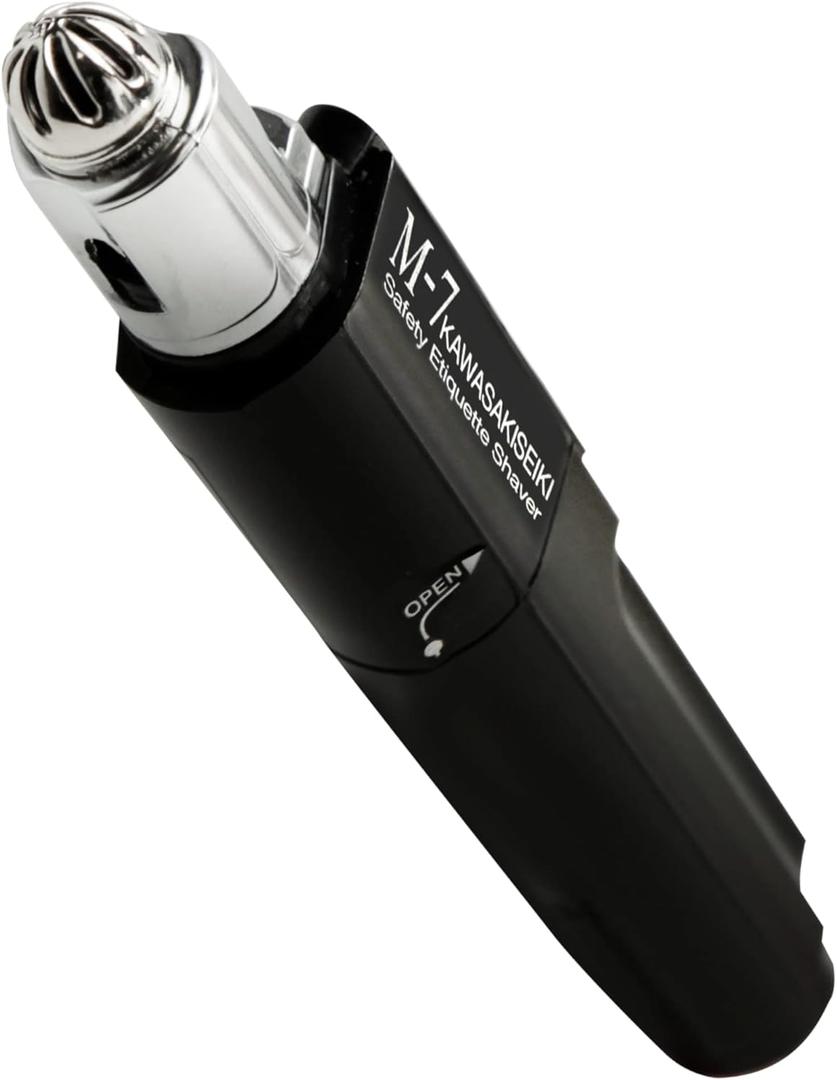 M-7 Nose Hair Trimmer Multifunctional Nose, Ears and Eyebrows Hair Trimmer for Men with Nickel Sterilized Coating and Self-Cleaning Water Resistant Design Travel Pouch Included