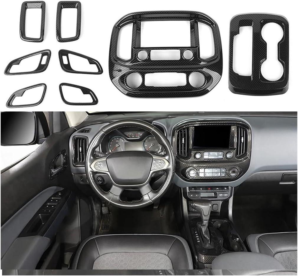 JeCar 8pcs Carbon Fiber Interior Decor Cover Trim Kit for 2014-2022 Chevy Colorado GMC-Canyon Interior Accessorie