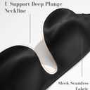 HACI Women's Plunge Deep U Strapless Bra Push Up Demi Underwire (Black,38C)