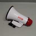 Pyle 20W Megaphone Bullhorn - 5.4'' x 8.6'' Portable Megaphone, Projection Range 1000 Sq. Yards, Voice Talking & Siren Alert, Shoulder Strap, Battery Operated, (White)
