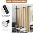 Room Divider Rod, Curtain Rod No Drilling Partition Room Dividers Tension Rod, 4-10ft (H) 48-72inch(W) Floor to Ceiling Room White