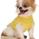 LOPHIPETS 100% Cotton Rib Dog Tank Top Vest - Stretchy Breathable Soft Pet Apparel for Small Breeds Chihuahua Yorkie - Indoor Outdoor Casual Wear (Yellow, Small | 2.2-4.5 lbs)