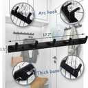 Wall Mounted Coat Racks with 5 Hooks Hanging Holder Towel Rack 17.7"x1.3" Modern Black Hanging for Clothes Entryway Bathroom (5 Hooks(2 Packs))