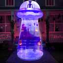 Joiedomi Halloween Inflatable UFO Decoration, 9 FT Tall Giant Halloween Blow Ups UFO Alien Decorations with Built-in LEDs for Outdoor Yard Decor