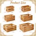 Set of 6 Decorative Wood Crates Nesting Storage Container, 6 Size Farmhouse Decorative Wooden Storage Boxes, Rustic Wooden Crates for Storage, Display, Decorations