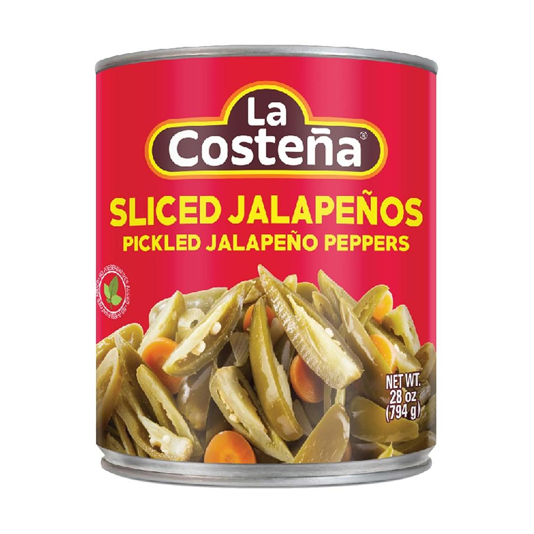 La Costea Sliced Jalapeno Peppers - Pickled Jalapenos - Jalapeno Pepper - Hot Peppers for Mexican Food, Guacamole, Spicy Nacho & Taco Toppings, Enchiladas & Salsa - 28oz, 1 Pack Canned Jalapenos (EXP 07/16/28)