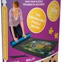 Buffalo Games - Roll-Up Puzzle Mat - Puzzle Saver and Assembly Accessory - Felt Mat - Fits up to 1500 Piece Puzzle - Black (Blue)
