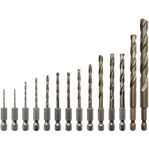 NordWolf 14-Piece Metric Cobalt Drill Bit Set for Stainless Steel & Hard Metals, with 1/4" Hex Shank for Quick Chucks & Impact Drivers, Sizes 1.5mm to 10.0mm in Storage Case