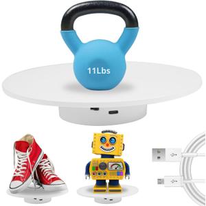 fotoconic 7.87 Inches/20cm Motorized Rotating Display Stand, 360 Electric Rotary Turntable Base Lazy Susan, Load-Bearing 11Lbs, for Photography Crafts Jewelry Toy Collectible Display (ND200C)