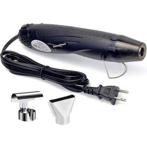 Mini Heat Gun + Reflector Nozzles Kit 350W Fast Heat Hot Air Gun Overload Protection 2 Temp Setting 392F-662F & 6.6Ft Long Cable for Craft Shrink WrappingTubing Stripping Paint