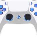 eXtremeRate 7 Colors 9 Modes Luminated Dpad Thumbsticks Share Home Face Buttons for PS5 Controller BDM-030 040 050, Chameleon Purple Blue Classical Symbols Buttons DTF LED Kit for PS5 Controller