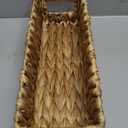 Wicker Storage Baskets with Handle Water Hyacinth Basket for Organizing Decorative Storage Bins for Countertop Toilet Tank Boho Rectangular Home Organizer (Natural, 14.5" x 5.5" x 4.1")