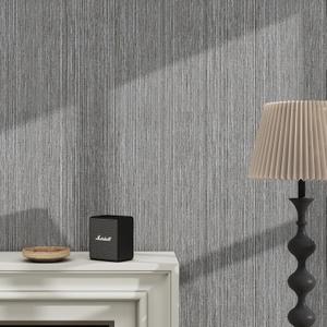 Grasscloth Peel and Stick Wallpaper - Dark Gray Textured Fabric Linen Thick Vinyl Contact Paper for Walls - Self Adhesive - 24in x 393in (24" x 393")