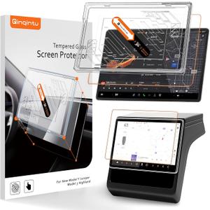 For Tesla Model Y Juniper & Model 3 Highland Matte 15.4" & 8" Screen Protector [No Glare & Fingerprint] 9H Tempered Glass Alignment Kit for Tesla Model 3 Model Y Juniper Accessories
