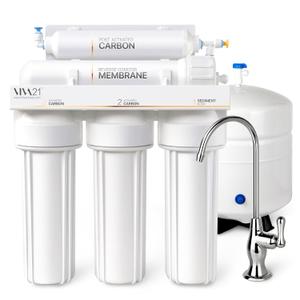 5-Stage Reverse Osmosis System, Under Sink RO Water Filter, WQA Gold Seal Certified to NSF/ANSI 58 & 372, Lead-Free Faucet, Tank, Leak Detector