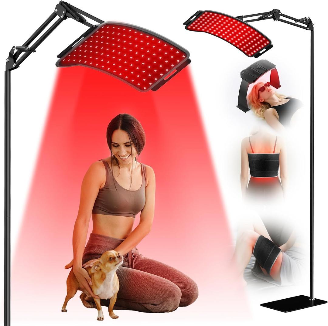 Red Light Therapy for Face Body - Infrared Lamp with Stand, 3-in-1 Use LED Light Therapy Device, 660nm Red Light & 850nm Near Infrared Light for Home Use, Ideal Gift