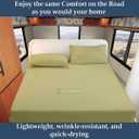 Ready To Rest RV Full Sheets (53 x 75) - Sage Solid, 4 Piece Camper Sheet Set, 100% Egyption Cotton, 8 Inch Deep Pocket Fitted Sheet with Elastic All Around, Soft & Luxurious, Hotel Quality Sheets