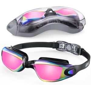 Aegend Swim Goggles, Swimming Goggles No Leaking Full Protection Adult Men Women Youth (Bright Fuchsia)