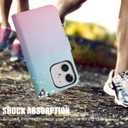 LUMARKE Designed for iPhone 11 Wallet Case - Detachable Flip Folio Cover - RFID Blocking 4 Card Slots Holder - Premium PU Leather Magnetic Kickstand - Protective Phone Case 6.1", Gradual Pink Blue