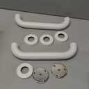 Shower Grab Bar, 2 Pack 12 Inch White Bathroom Grab Bar, 1.25" Diameter 304 Stainless Steel Anti-Slip Grab Bars for Bathtubs and Showers, Handicap Shower Grab Bar for Seniors Elderly