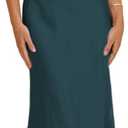 Satin Spaghetti Strap Backless Ruched Twist Cocktail Dresses for Women Silk Open Back Cut Out Midi Dress Wedding Guest (Blue, XS)