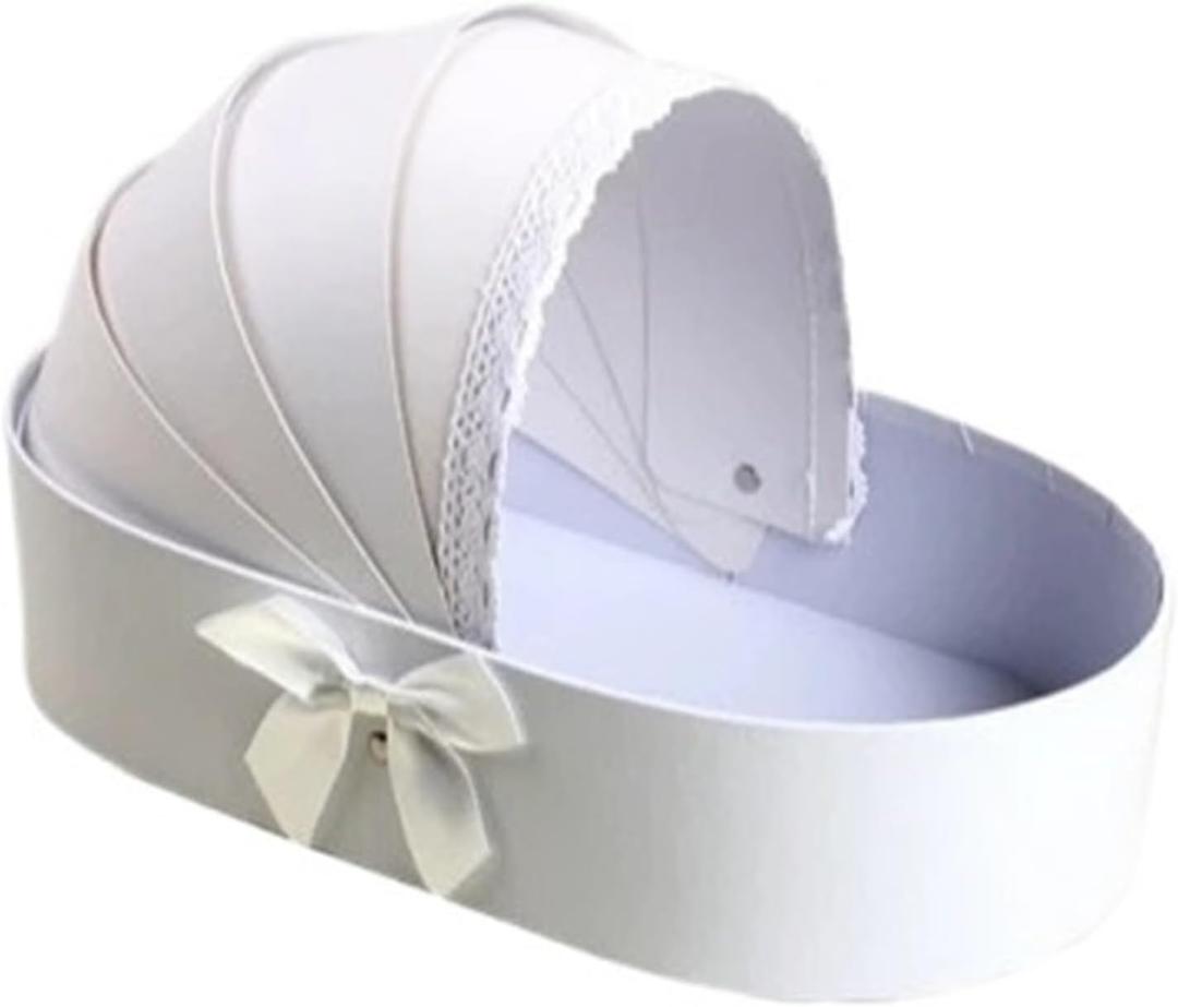 Flower Box Cradle Flower Box Originality Colour Cardboard DIY Portable Basket Fruits Packing Gift For Christmas Party Gift Bags(White)