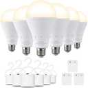 DEBAOBULB 6 Pack Rechargeable Emergency Light Bulbs, Battery Powered Energy Efficient LED Light Bulb 3000K Warm E26 120 Volt 9W 60W Equivalent with 1200mAh for Home Power Outage Camping Hurricane