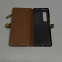 Defencase Wallet Case Compatible with Samsung Galaxy Z Fold 3 with RFID Blocking Card Holder & S Pen Holder Slot PU Leather Magnetic Snap Flip Zipper Strap Phone Case Fit for Galaxy Z Fold 3, Brown