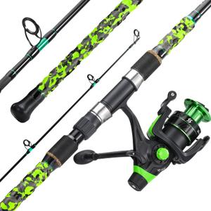 Sougayilang Surf Fishing Rod and Reel Combo Medium/ Heavy 3 Piece Travel Spinning Rod with 4000 Size Reel Baitfeeder Combo(10'Green)