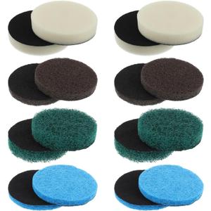 16pcs Electric Cleaning Brush Pad Set 4 Foam Pads 4 Kitchen Mats 4 Performance Pads 4 Microfibre Pads fit for Dremel Versa Cleaning Brush (Blue Green White Brown)