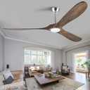 72 Inch Outdoor Ceiling Fan with Remote, Large Ceiling Fans with Lights, Noiseless Reversible DC Motor 6 Speeds Timing Farmhouse Ceiling Fan for Paitios Waterproof Gazebo Office Bedroom (Brushed Nickel + Apricot Gray)