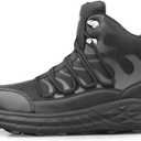 Ayekdeo Slip On Steel Toe Shoes for Men Work Safety Sneakers Comfortable Indestructible Industrial Construction Footwear (Black)