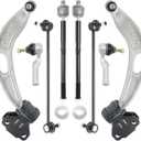 Front Lower Control Arm Kit with Ball Joints Bushings Compatible with 2013-2017 Ford C Max, 2012-2018 Focus(Excludes 15" Wheels, Not For ST or RS) Sway Bar Link Outer Inner Tie Rod End