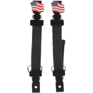 Milwaukee Leather Motorcycle Biker Elastic Bungee for Chaps or Pants in Various Emblems (Set of 2) MLA - One Size Fits Most (Mla4003-usa-flag)