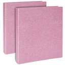 Paper Junkie 2 Pack Sparkly Pink 3 Ring Binder with 2 Inch Rings, Glitter File Folder Pockets for Office Supplies, Planner, Portfolio 350 Sheet Capacity (11 x 12 in)